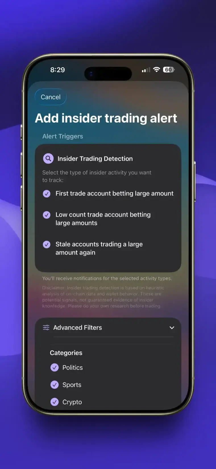 Add insider trading alert screenshot