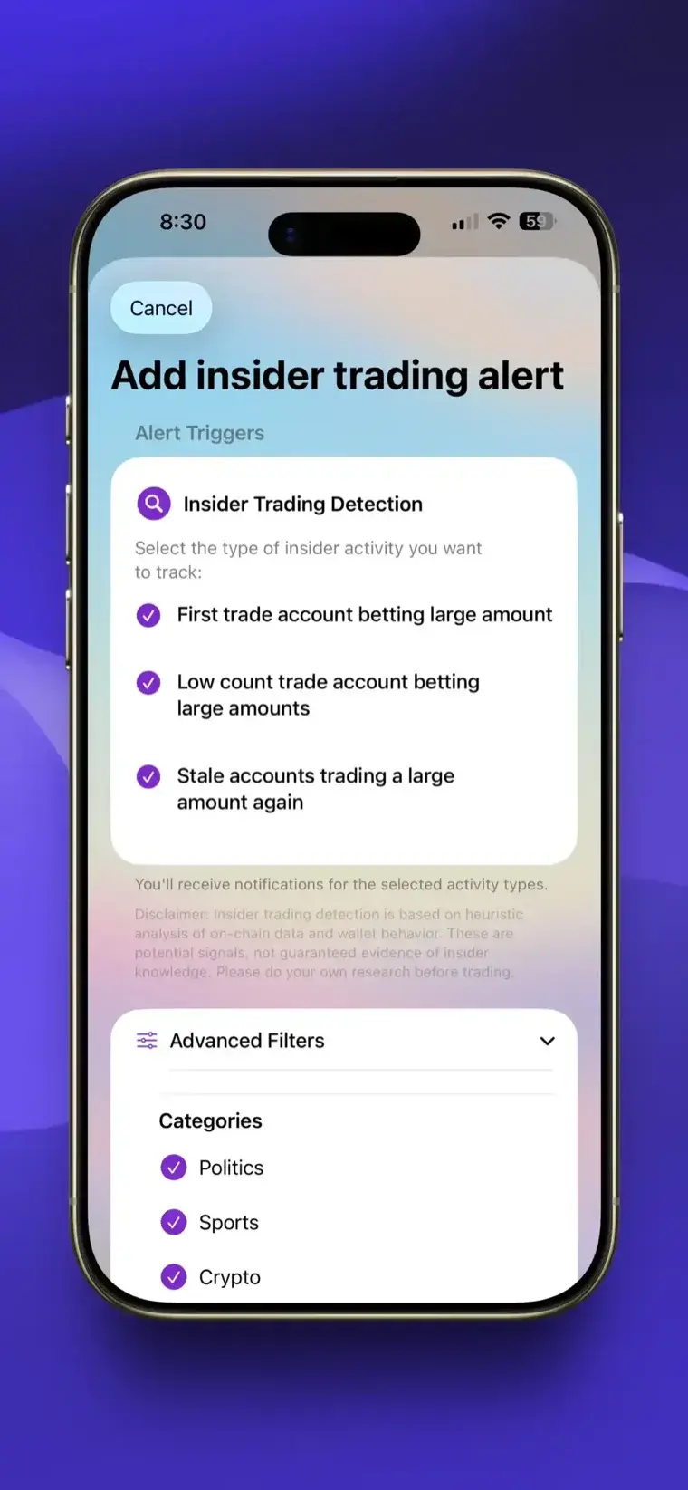Add insider trading alert screenshot