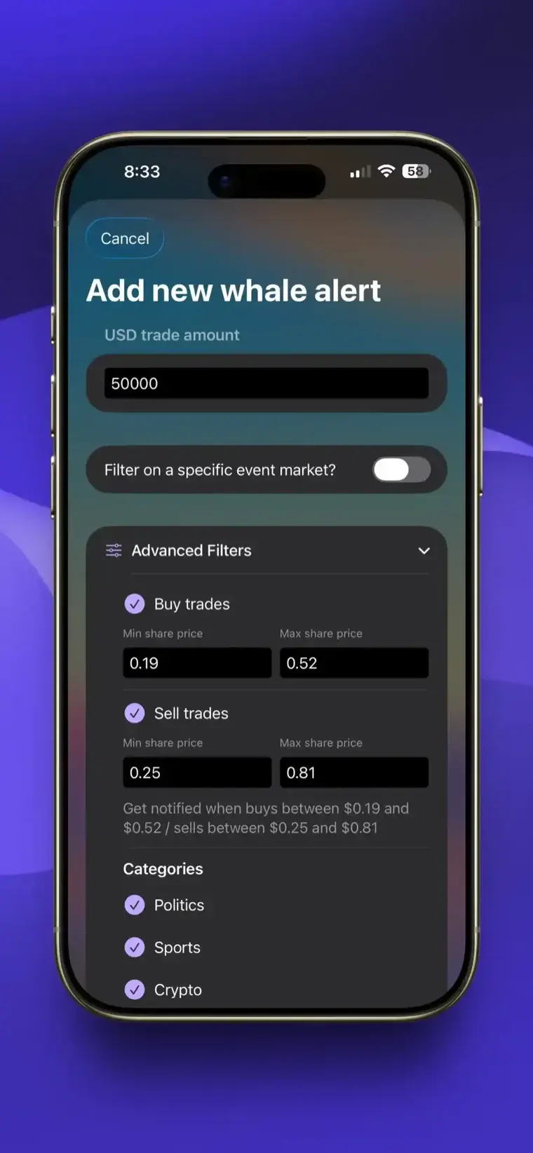 Add whale alert screenshot