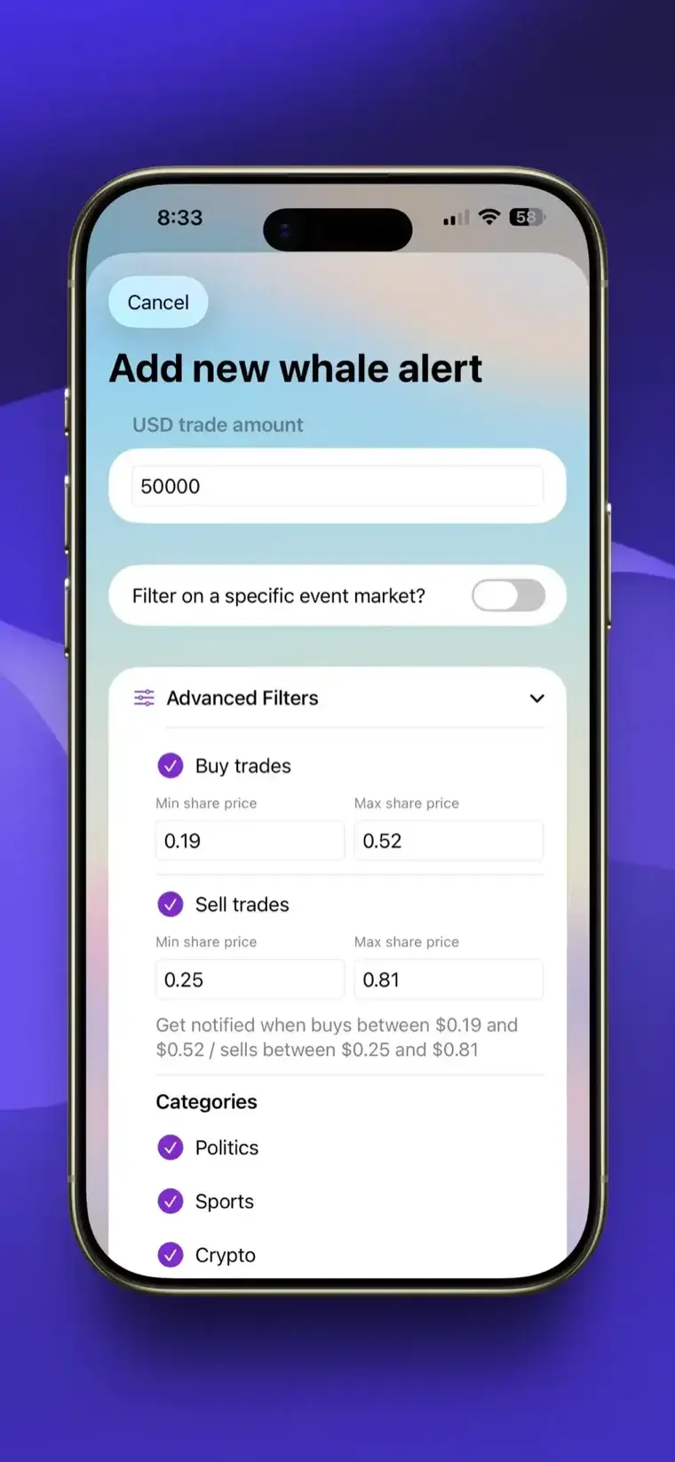 Add whale alert screenshot